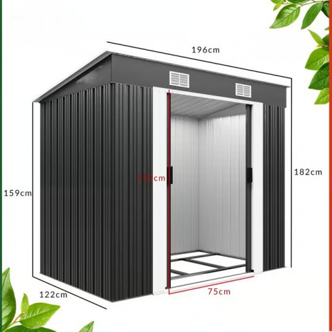 Zahradní domek 196x122x182cm | antracit č.2
