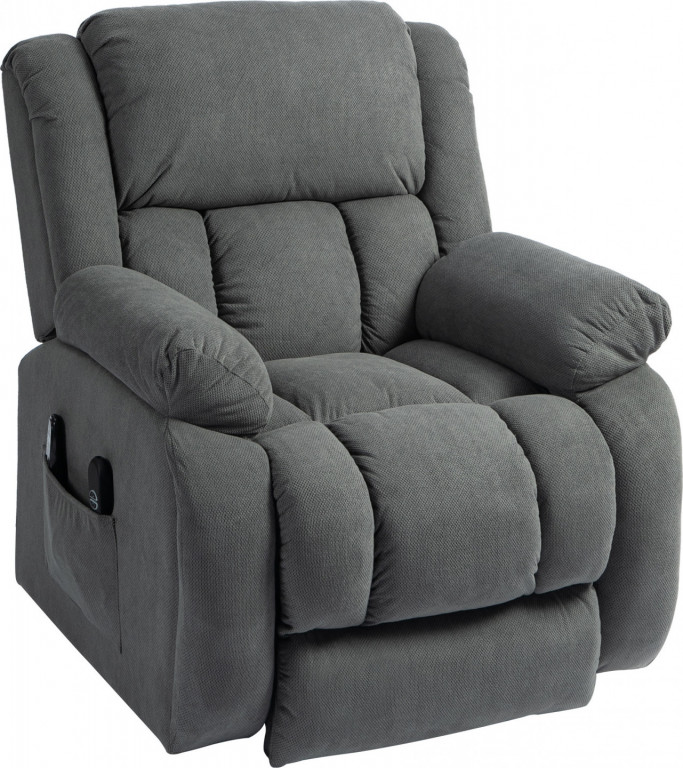 Elektrické polohovací křeslo s masážní a vyhřívací funkcí | šedé
