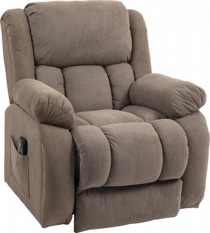 Elektrické polohovací křeslo s masážní a vyhřívací funkcí | světle hnědé č.3