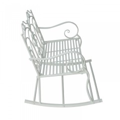 Záhradná hojdacia lavička kovová | biela č.2
