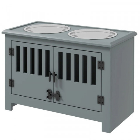 Vyvýšená krmicí stanice s nerezovou miskou o objemu 2 litry | šedá č.2