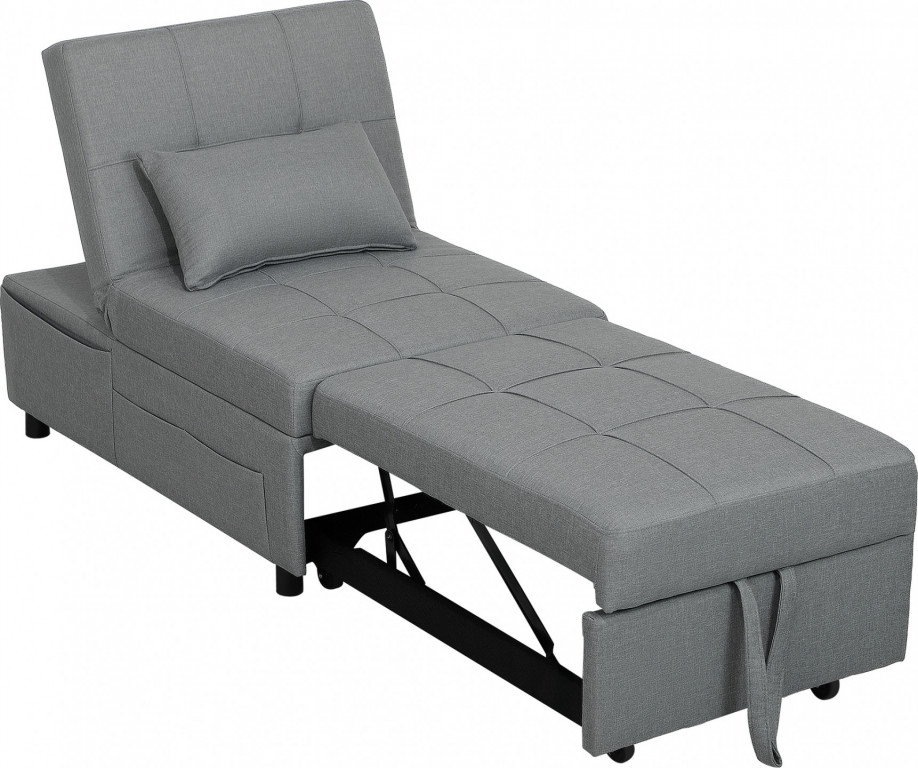 Rozkládací křeslo 3v1 | světle šedé