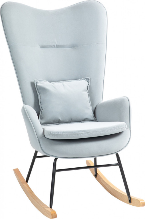 Houpací křeslo se sametovým vzhledem | světle šedé