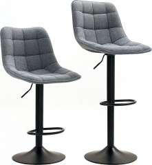 Čalouněné barové židle s opěradlem, 2 kusy | tmavě šedé č.1