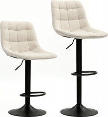 Čalouněné barové židle s opěradlem, 2 kusy | béžové č.1