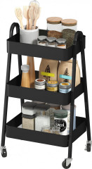 Servírovací vozík se 3 úrovněmi | černý č.1