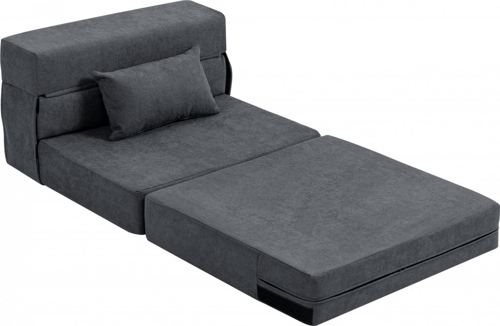 Rozkládací pohovka 3 v 1 | tmavě šedá