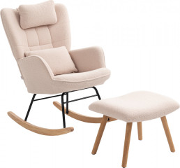 Relaxační houpací křeslo s bederním polštářem | béžové č.1