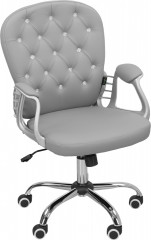 Kancelářská židle v imitací kůže | světle šedá č.1