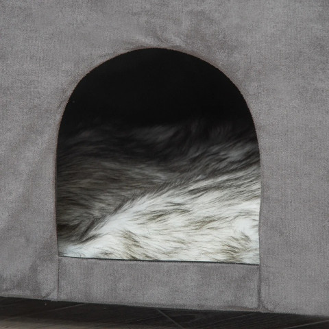 Kočičí domeček 60x45x44,5 cm | šedý č.6