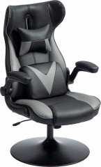 Herní židle s houpací funkcí | černá + šedá č.1