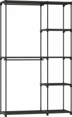 Látková šatní skříň s tyčí na šaty, 111 x 43 x 185 cm | černá č.1