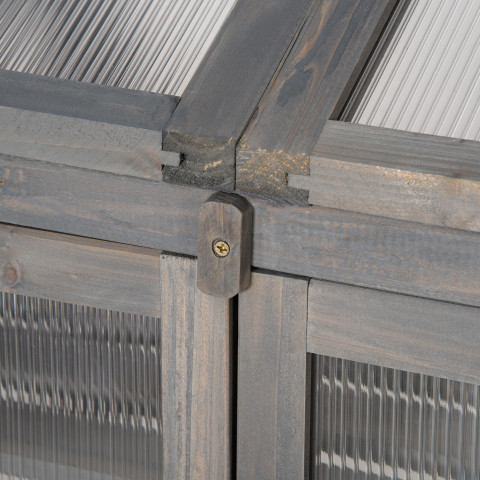 Mini dřevěný skleník 70x50x120 | šedý č.6