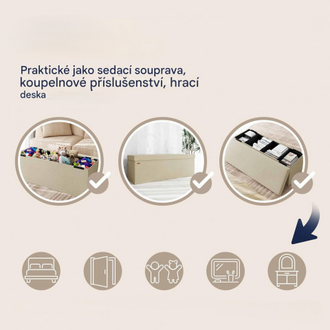 Skládací lavice 115x38x38cm | béžová č.4