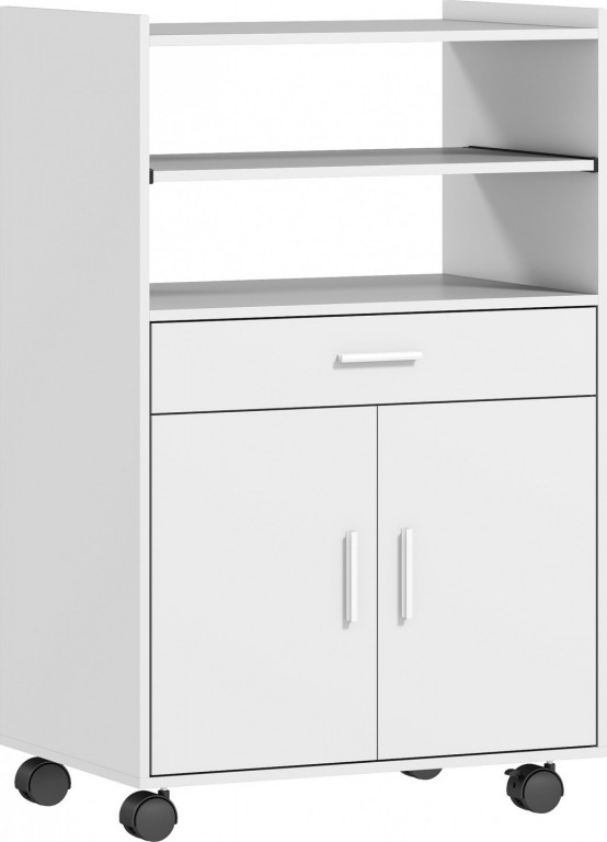 Pojízdná skříňka do kuchyně | bílá