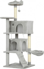 Škrabadlo se sisalovými sloupky, 140 cm | světle šedé č.1