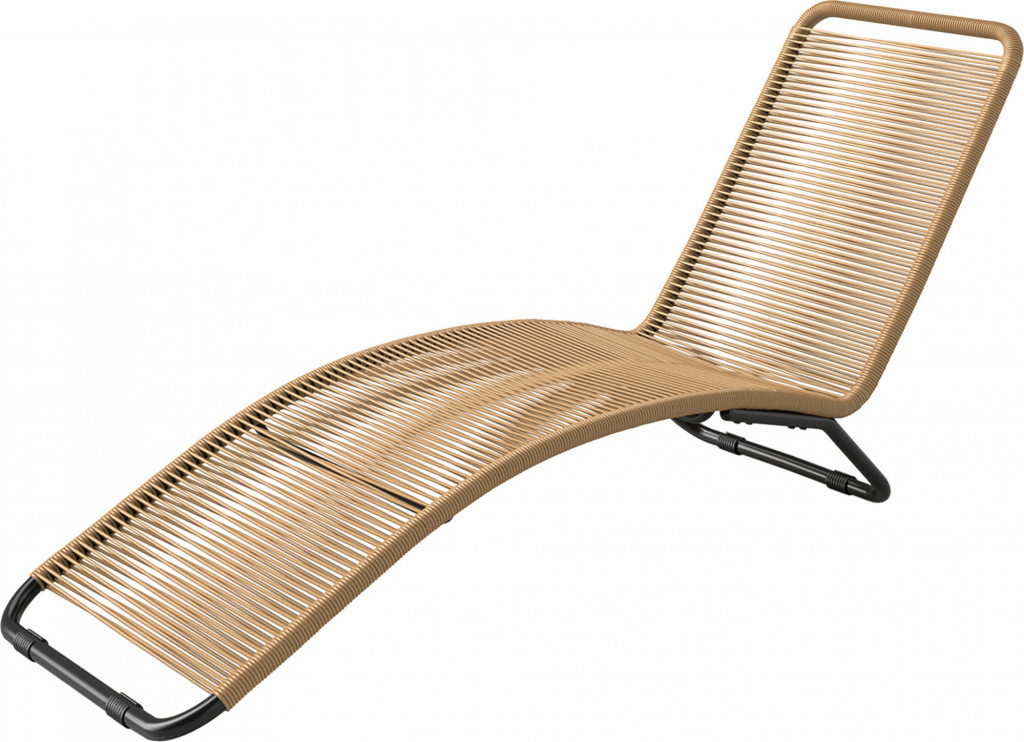 Lehátko z polyratanu, 176 x 58 x 82 cm | přírodní
