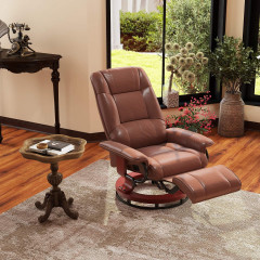 TV křeslo s funkcí polohování a výsuvnou opěrkou nohou| hnědé č.1