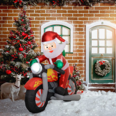 Nafukovací dekorace - Santa Clause na motorce | červená č.1