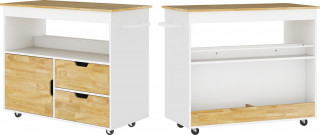 Kuchyňský servírovací vozík s pracovní deskou, 107 x 50 x 85 cm | dub