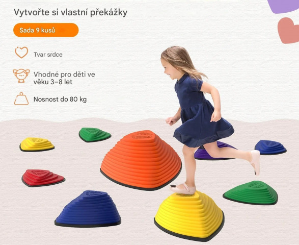 Protiskluzové balanční kameny 9 kusů | vícebarevné č.6