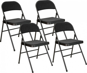Sada 4 kancelářských skládacích židlí | černá č.1