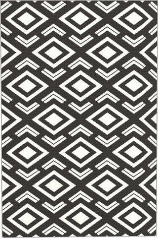 Venkovní koberec robustní 182 x 274 cm | černo-bílý č.3