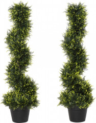 Sada 2 umělých cedrových stromů 90 cm | zelená č.1