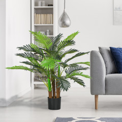 Umělá dekorativní palma 100 cm | zelená + hnědá + černá