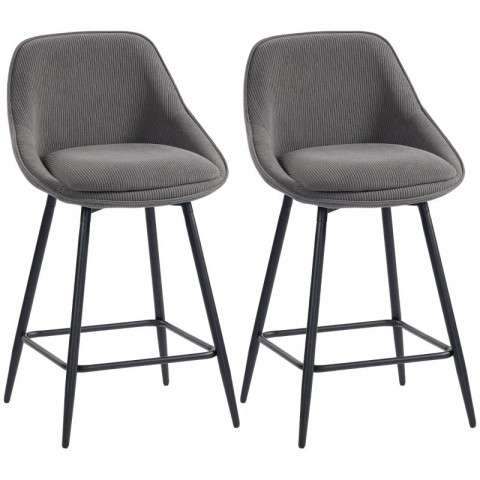 Barové židle s podnožkou, 2 kusy | šedé č.4