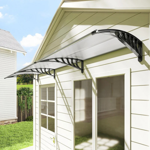 Stříška na vchodové dveře 90 x 295 cm | bílá + černá č.3