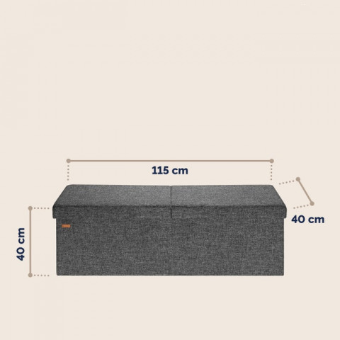Úložná lavice 115x38x38cm | tmavě šedá č.3