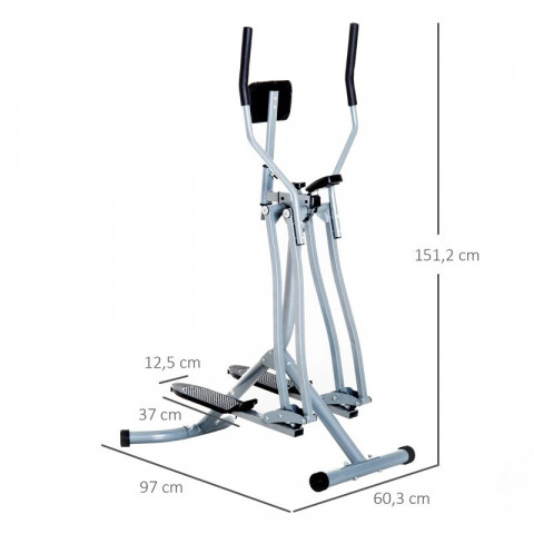 Crossový trenažér 96 x 60 x 152 cm | stříbrný č.4