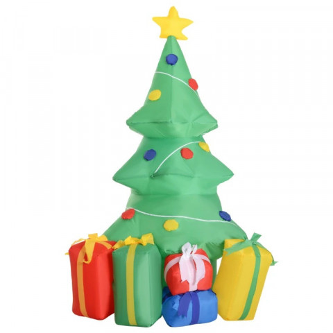 Nafukovací vánoční dekorace s LED světlem, stromek s dárky | vícebarevná č.2