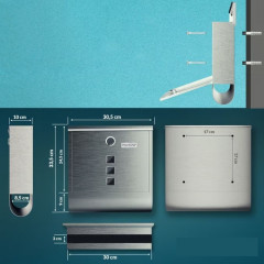Poštovní schránka s tubusem | stříbrná č.2