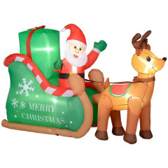 Nafukovací LED Santa Claus se saněmi a sobami č.2