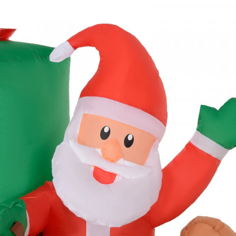 Nafukovací LED Santa Claus se saněmi a sobami č.4