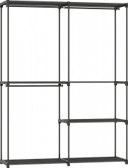 Látková šatní skříň, 142 x 43 x 185 cm | černá č.1