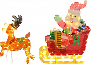 Vánoční dekorace saně se sobem | vícebarevná č.1