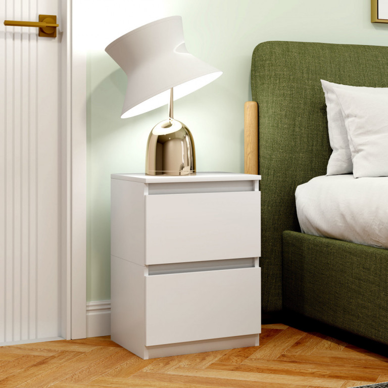 Noční stolek se 2 zásuvkam 40 x 32 x 56 cm | bílý
