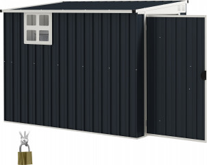 Kovová kůlna na nářadí 2,7m² 128 x 231 x 181 cm | tmavě šedá č.1