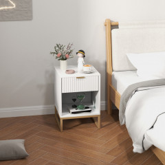 Noční stolek se zásuvkami 40 x 40 x 57 cm | bílý č.1