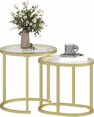 Set 2 stohovatelných konferenčních stolků | zlatý č.1