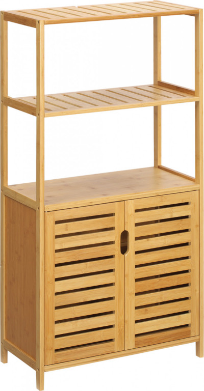 Bambusová koupelnová skříňka 60 x 30 x 120 cm | přírodní