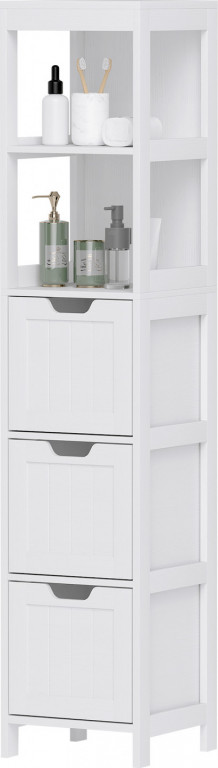 Koupelnová skříňka se 3 zásuvkami 30 x 30 x 142,4 cm | bílá