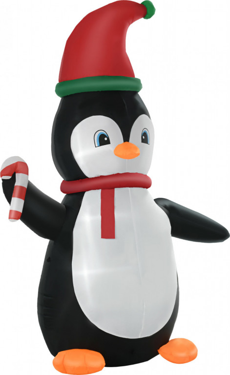 Nafukovací vánoční dekorace, tučňák se 3 LED světly | vícebarevný