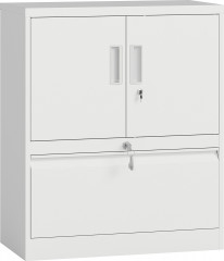 Uzamykatelná víceúčelová kancelářská skříň | bílá