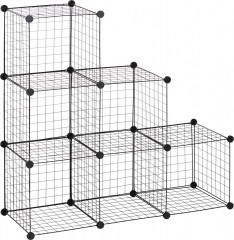 Zásuvný policový systém se 6 přihrádkami, 109 x 37 x 109 cm | černý č.1