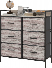 Komoda se 6 látkovými zásuvkami | šedá č.1