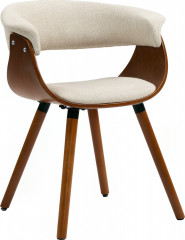 Jídelní židle s opěradlem, lněný vzhled | béžová č.1